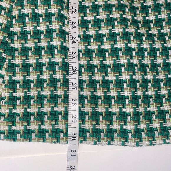 Zara Green Houndstooth Tweed Pinafore Mini Dress Sleeveless Textured Cotton XS - Picture 13 of 16